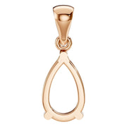 Solitaire Pendant - Pear 9x5.5mm