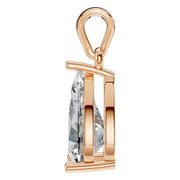 Solitaire Pendant - Pear 10x6mm
