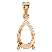 Solitaire Pendant - Pear 10x6mm