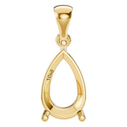 Solitaire Pendant - Pear 10x6mm