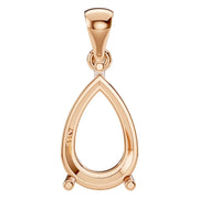 Solitaire Pendant - Pear 11x7mm