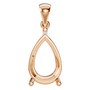 Solitaire Pendant - Pear 12x7.5mm