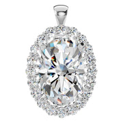 Halo Pendant - Oval 12x8mm