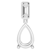 Two Stone Pendant - Pear 9.8X6.3mm