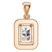 Halo Pendant - Emerald 6x4mm