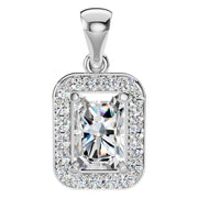 Halo Pendant - Emerald 6x4mm