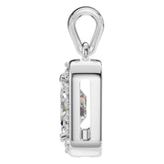 Halo Pendant - Emerald 6x4mm