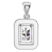 Halo Pendant - Emerald 6x4mm