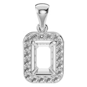 Halo Pendant - Emerald 6x4mm