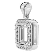 Halo Pendant - Emerald 6x4mm