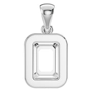 Halo Pendant - Emerald 6x4mm