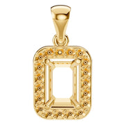 Halo Pendant - Emerald 6x4mm