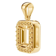 Halo Pendant - Emerald 6x4mm