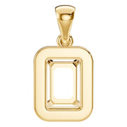Halo Pendant - Emerald 6x4mm