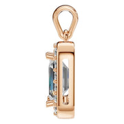 Halo Pendant - Emerald 7x5mm
