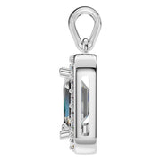 Halo Pendant - Emerald 7x5mm
