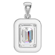 Halo Pendant - Emerald 7x5mm