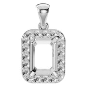 Halo Pendant - Emerald 7x5mm