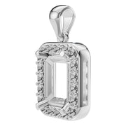 Halo Pendant - Emerald 7x5mm