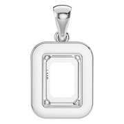 Halo Pendant - Emerald 7x5mm