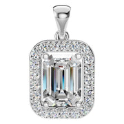 Halo Pendant - Emerald 7.5x5.5mm