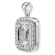 Halo Pendant - Emerald 7.5x5.5mm