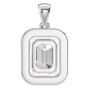 Halo Pendant - Emerald 7.5x5.5mm