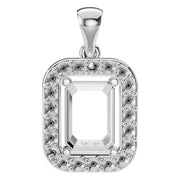 Halo Pendant - Emerald 7.5x5.5mm