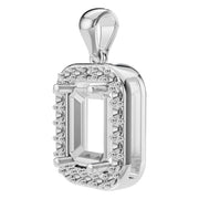 Halo Pendant - Emerald 7.5x5.5mm