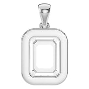 Halo Pendant - Emerald 7.5x5.5mm