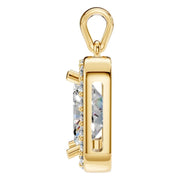 Halo Pendant - Emerald 8x5.5mm