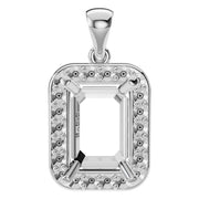 Halo Pendant - Emerald 8x5.5mm