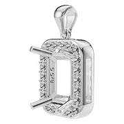 Halo Pendant - Emerald 8x5.5mm