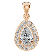 Halo Pendant - Pear 6x4mm