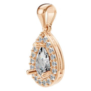 Halo Pendant - Pear 6x4mm