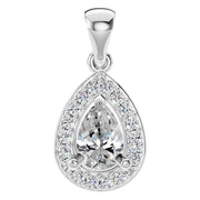 Halo Pendant - Pear 6x4mm