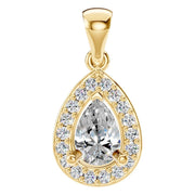 Halo Pendant - Pear 6x4mm