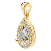 Halo Pendant - Pear 6x4mm