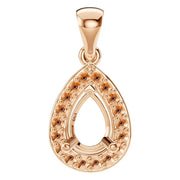 Halo Pendant - Pear 6x4mm