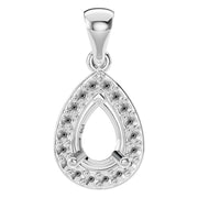 Halo Pendant - Pear 6x4mm