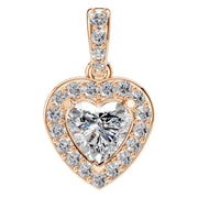Accented Halo Pendant - Heart 5mm