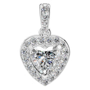 Accented Halo Pendant - Heart 5mm