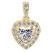 Accented Halo Pendant - Heart 5mm