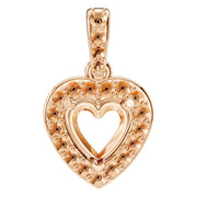 Accented Halo Pendant - Heart 5mm