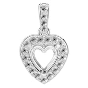 Accented Halo Pendant - Heart 5mm