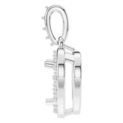 Accented Halo Pendant - Heart 5mm