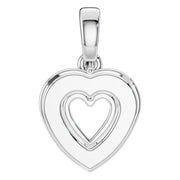 Accented Halo Pendant - Heart 5mm