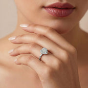 Paloma Solitaire Halo Heart Ring