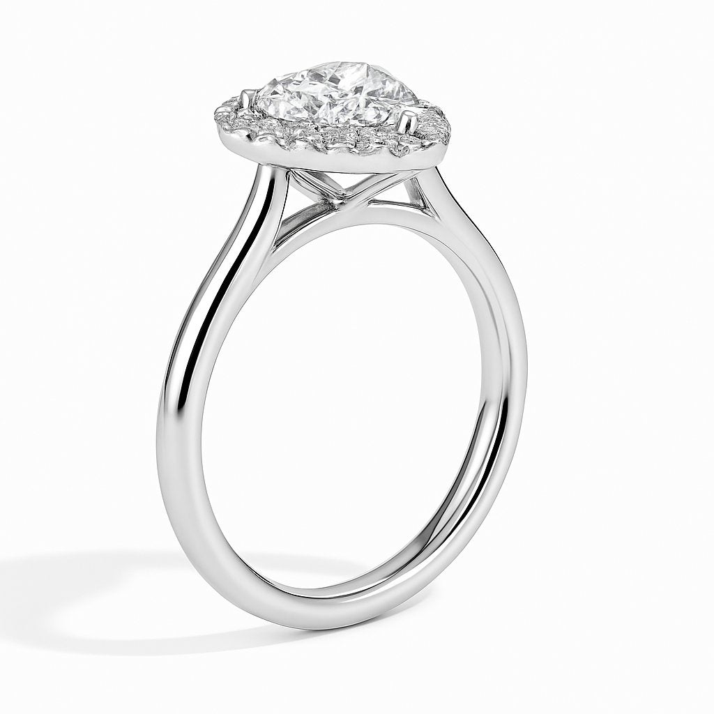 Paloma Solitaire Halo Heart Ring