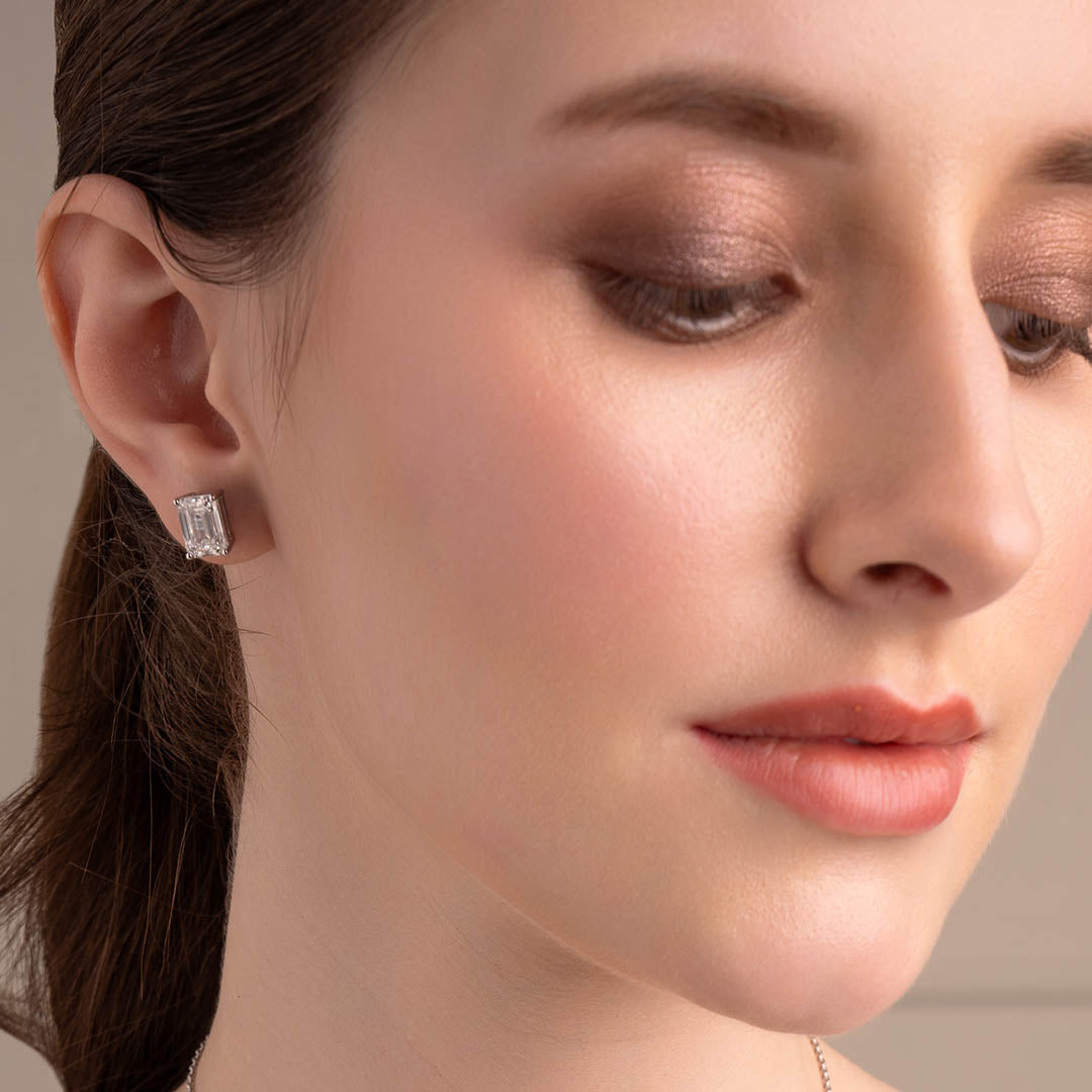 Patricia Solitaire Emerald Earrings-Dileti